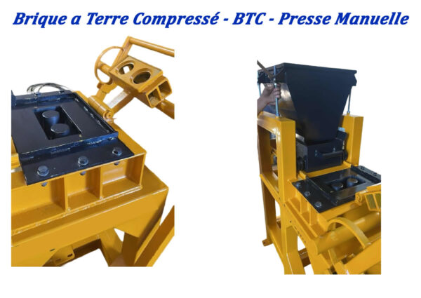 Brique a Terre Compressé - BTC - Presse Manuelle, Presse Hydraulique, Semi-Automatique, Automatique.